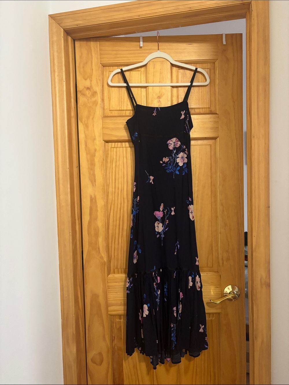 Free People strapless floral midi dress